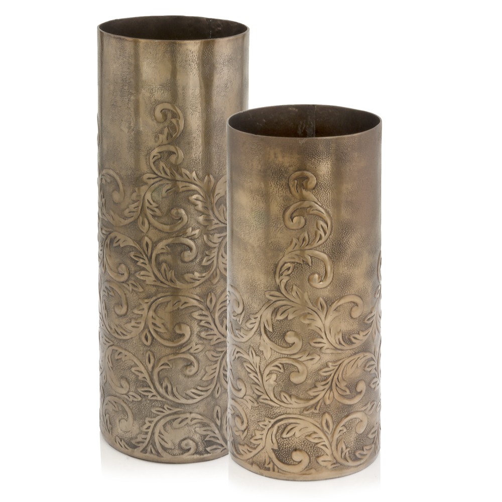 5" x 5" x 15" Copper Large Cylinder Vase