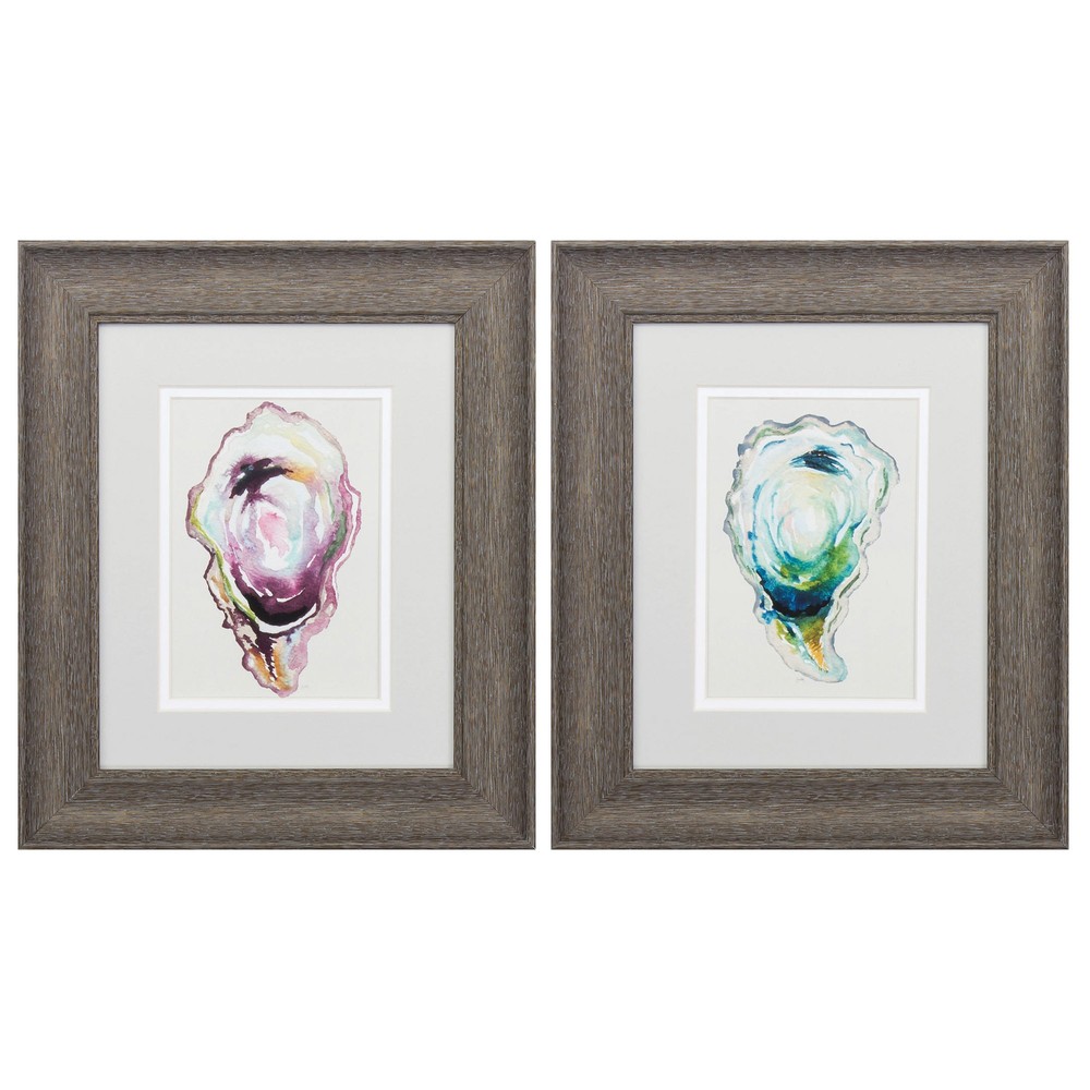 11" X 13" Distressed Wood Toned Frame Oyster (Set of 2)