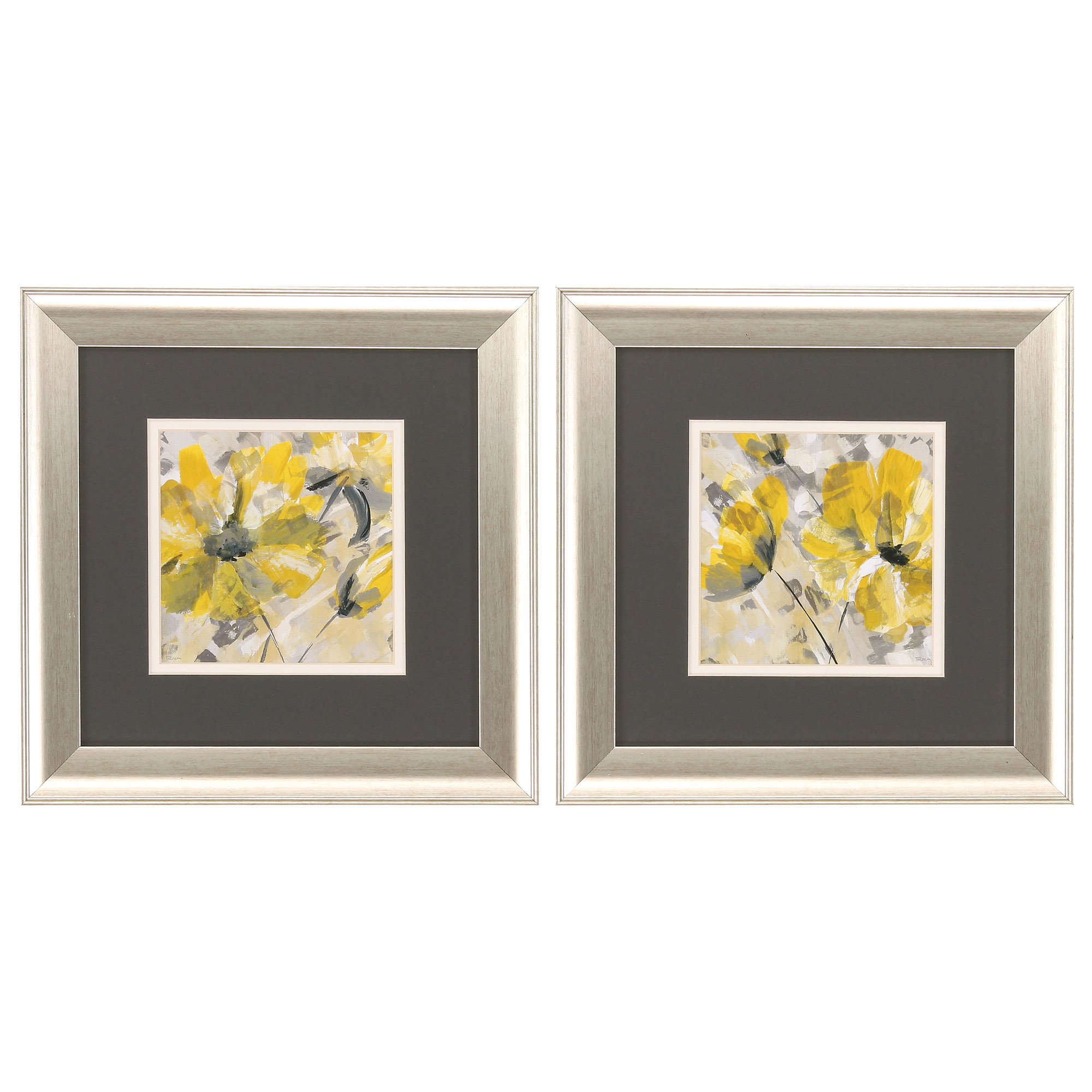 13" X 13" Brushed Silver Frame Buttercup (Set of 2)