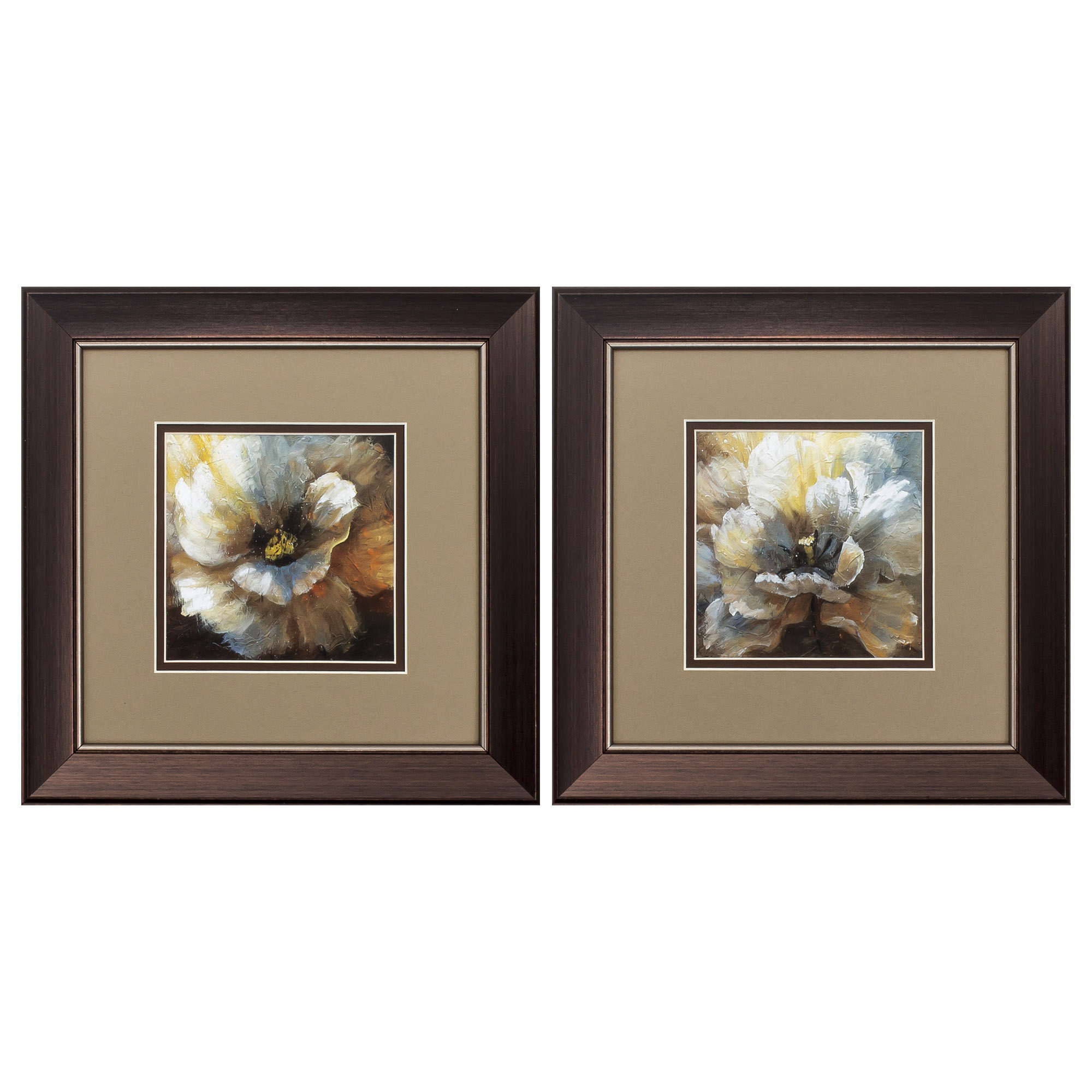 13" X 13" Metallic Bronze Frame Blooming (Set of 2)