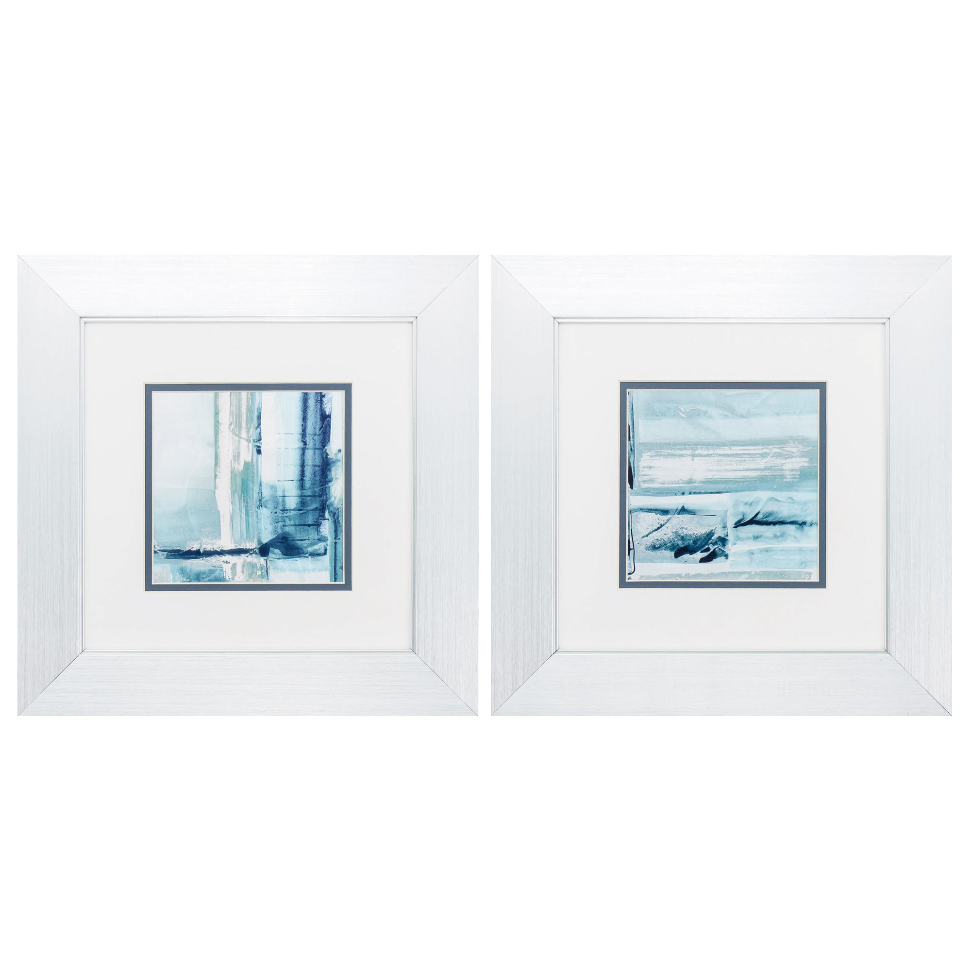 14" X 14" Silver Frame Miss The Sea (Set of 2)