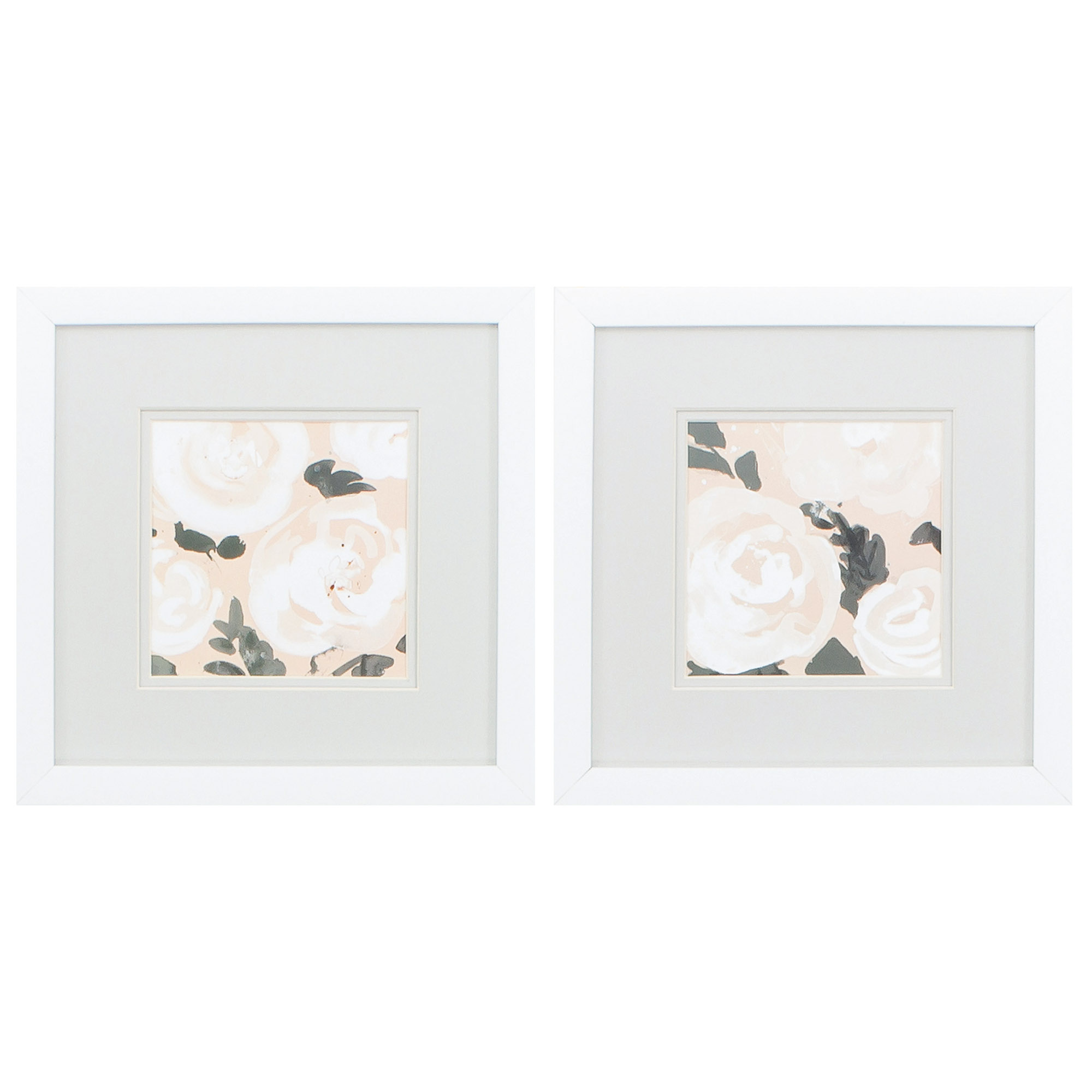 11" X 11" Matte White Frame Gentle Blossoms (Set of 2)