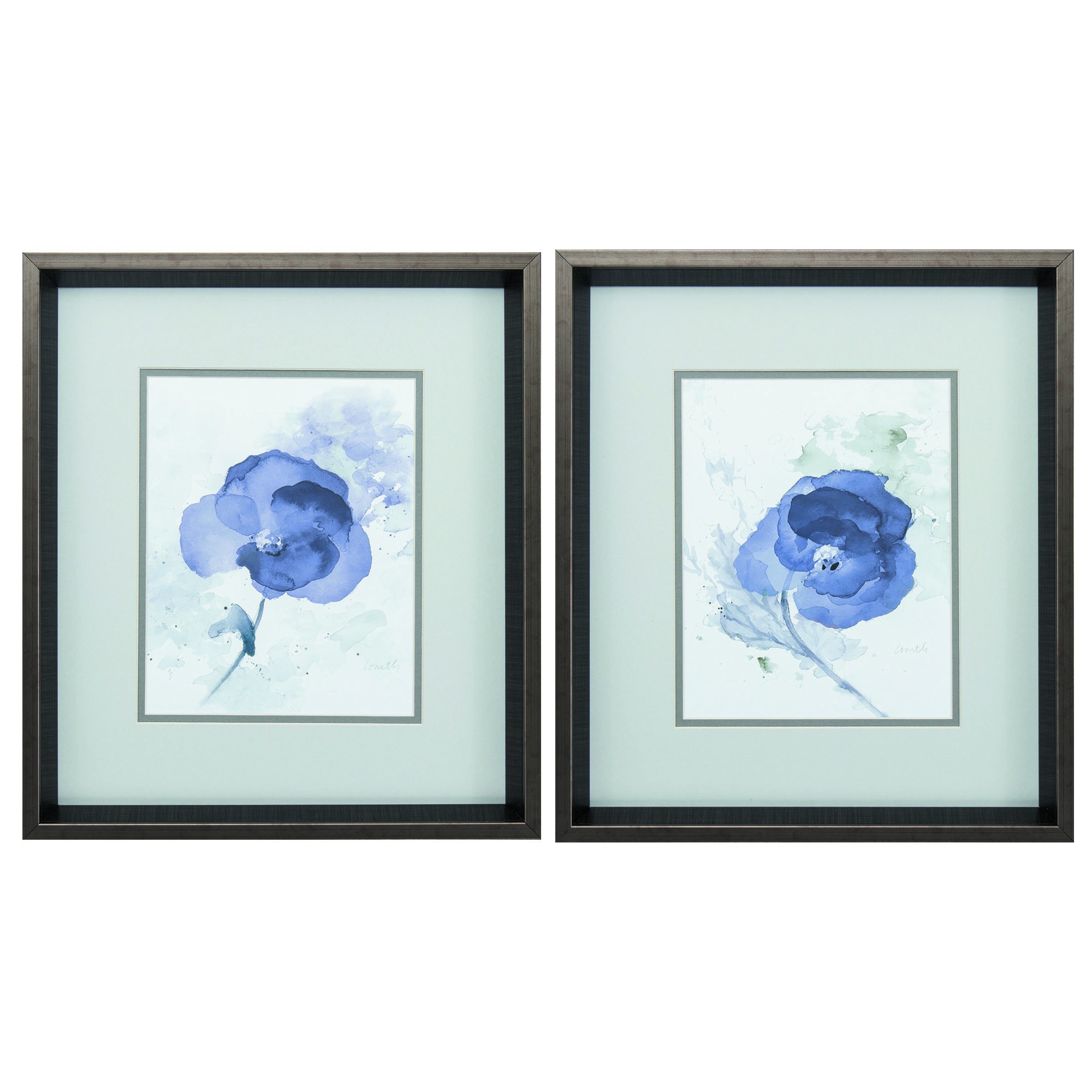 15" X 17" Brushed Silver Frame Lavender (Set of 2)