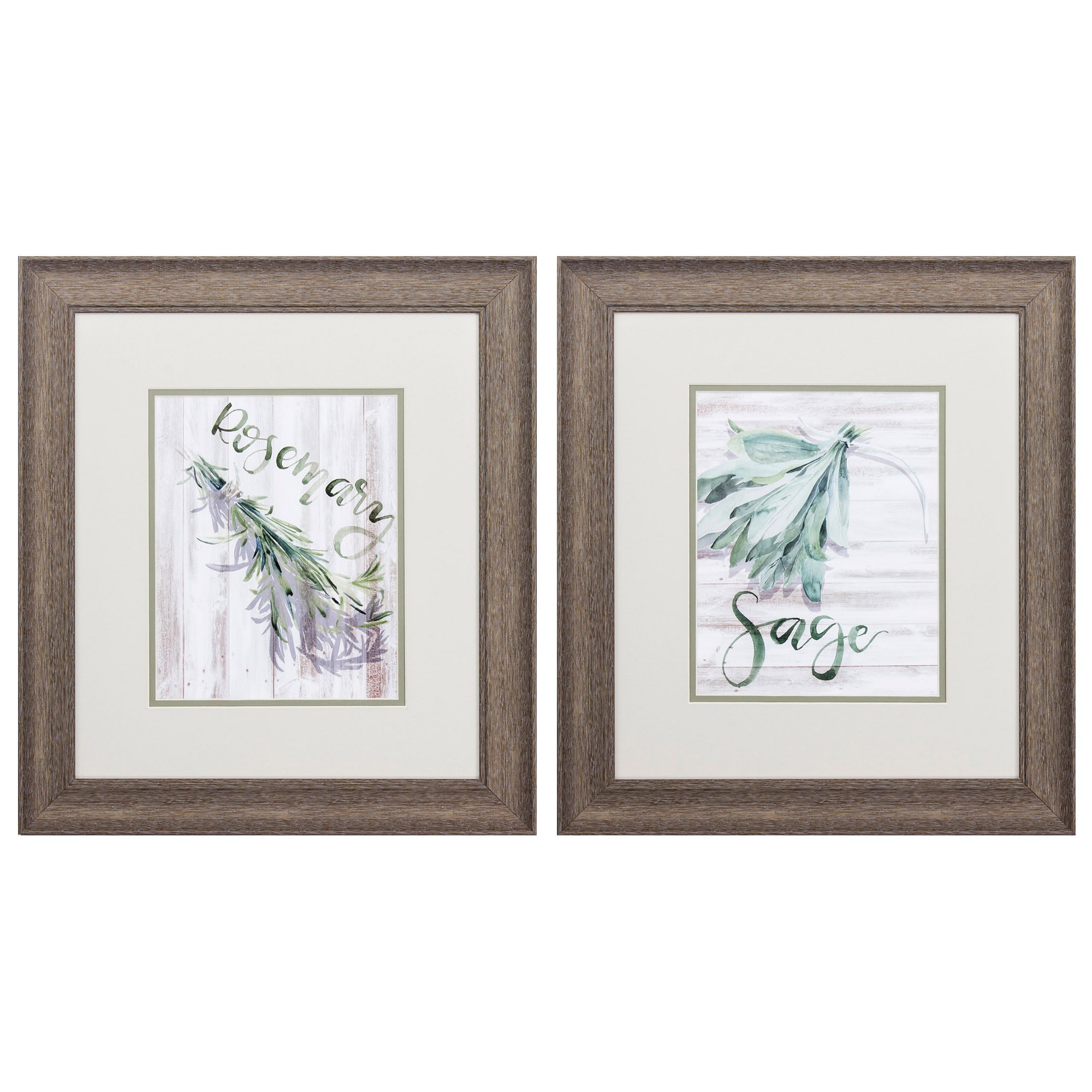 16" X 18" Distressed Wood Toned Frame Green Witch (Set of 2)
