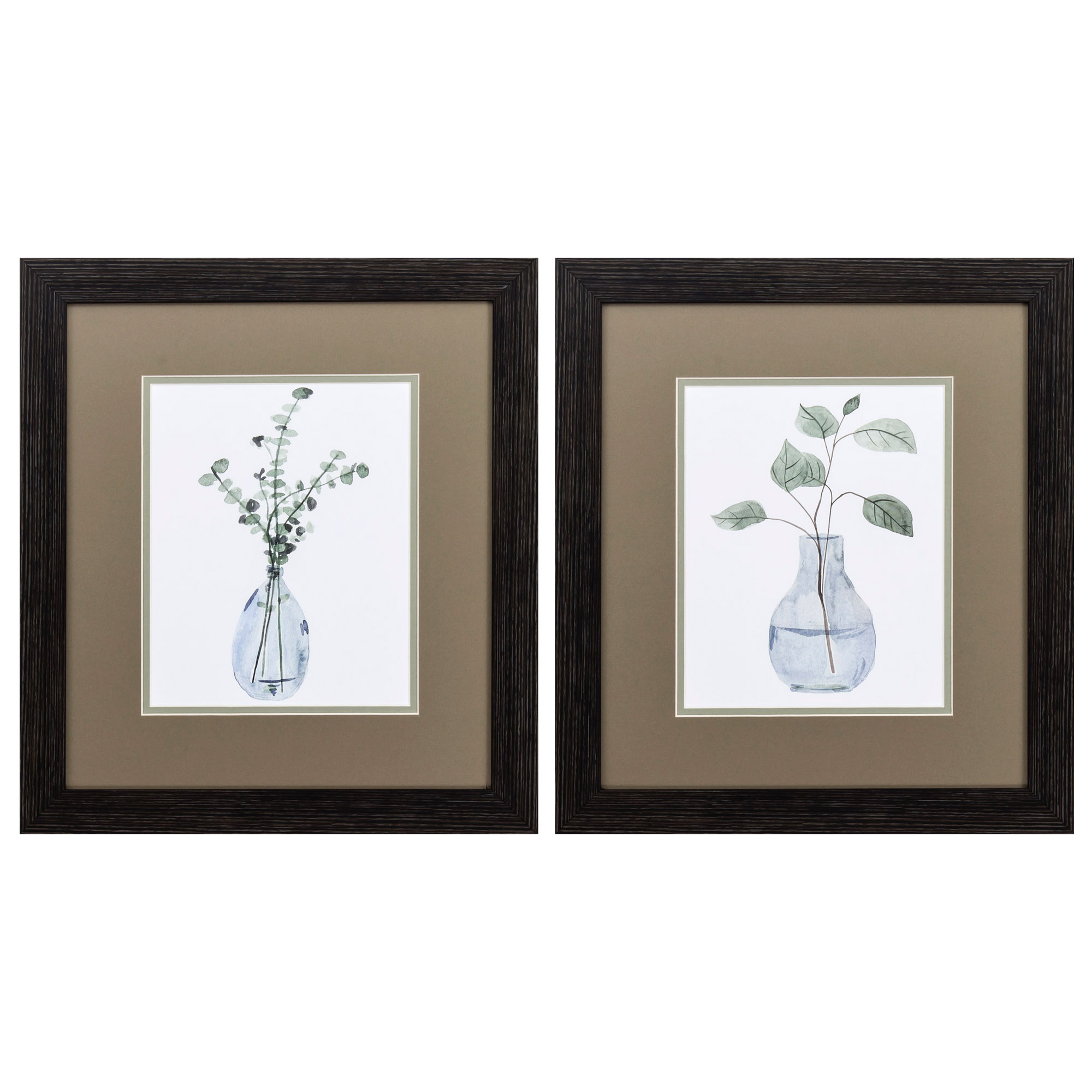 15" X 17" Distressed Black Frame Misty (Set of 2)