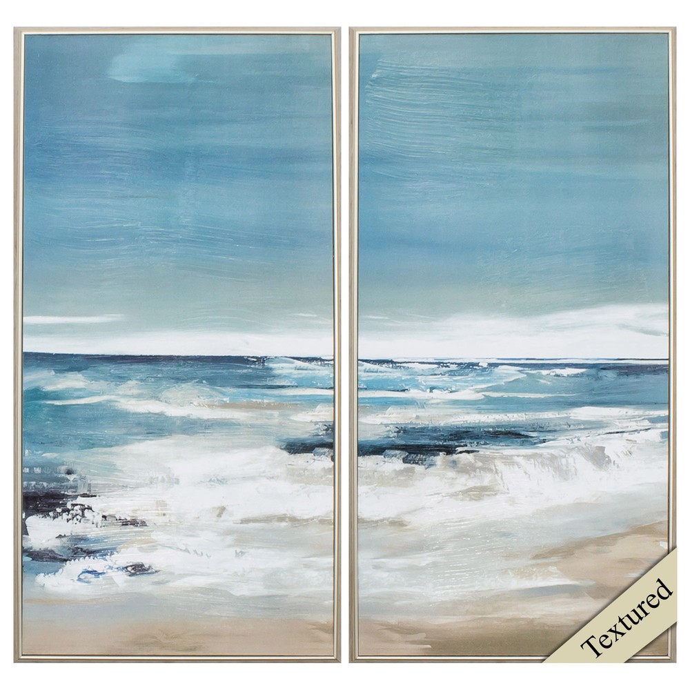 13" X 25" Ligth Wood Toned Frame East Coast (Set of 2)