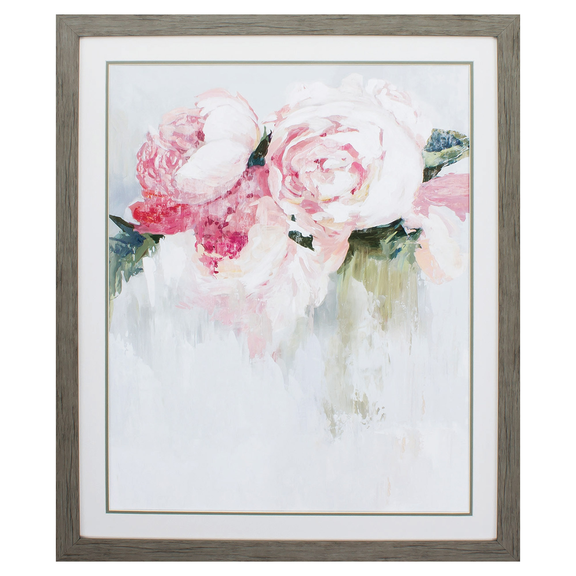 30" X 36" Woodtoned Frame Peonies