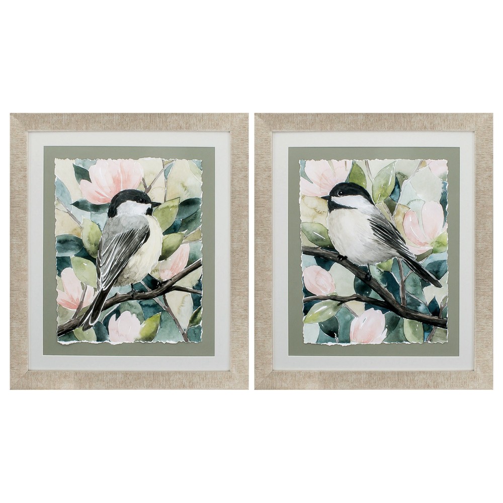 25" X 29" Champagne Gold Color Frame Veiled Aviary (Set of 2)