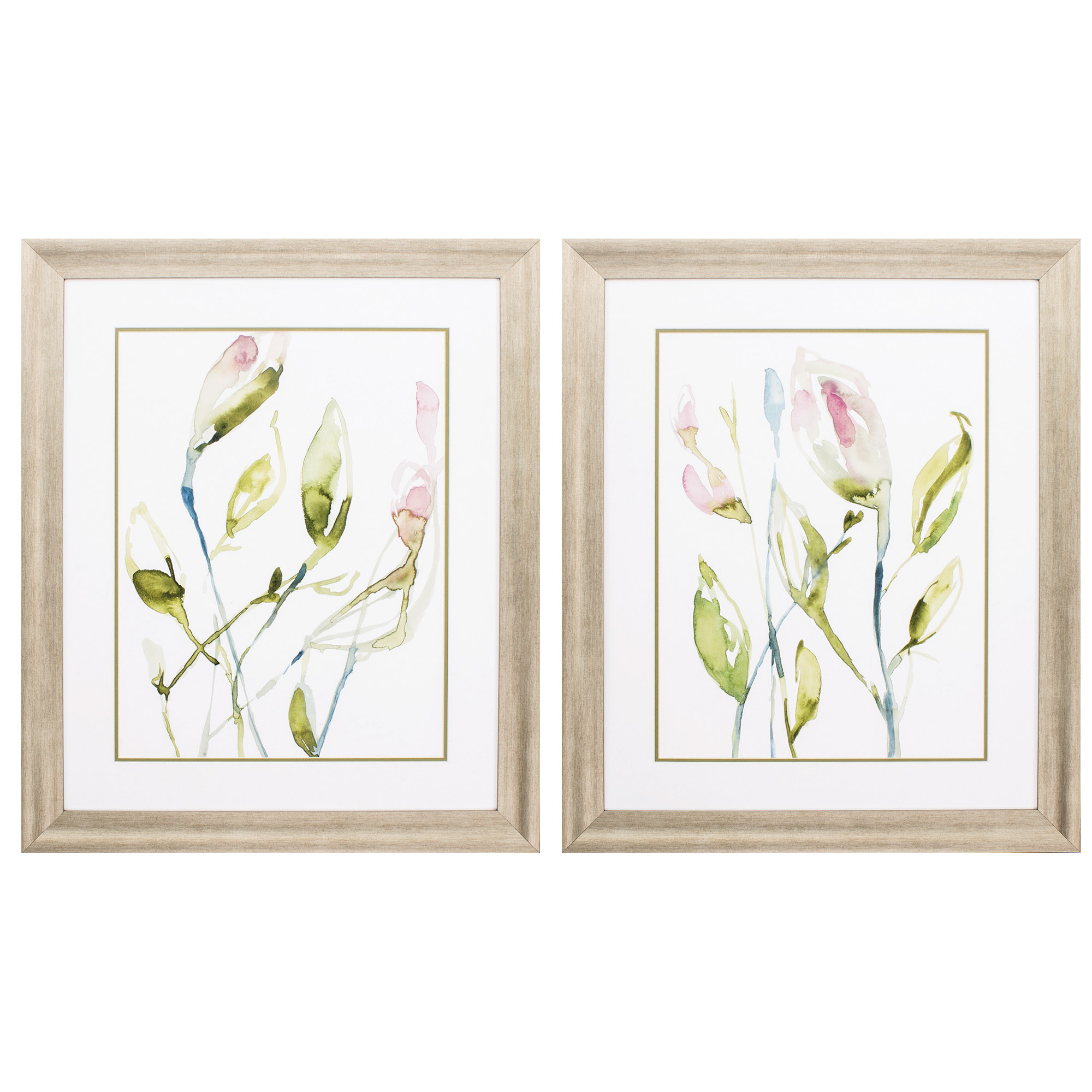 28" X 34" Champagne Color Frame Blooming Stems Set of 2
