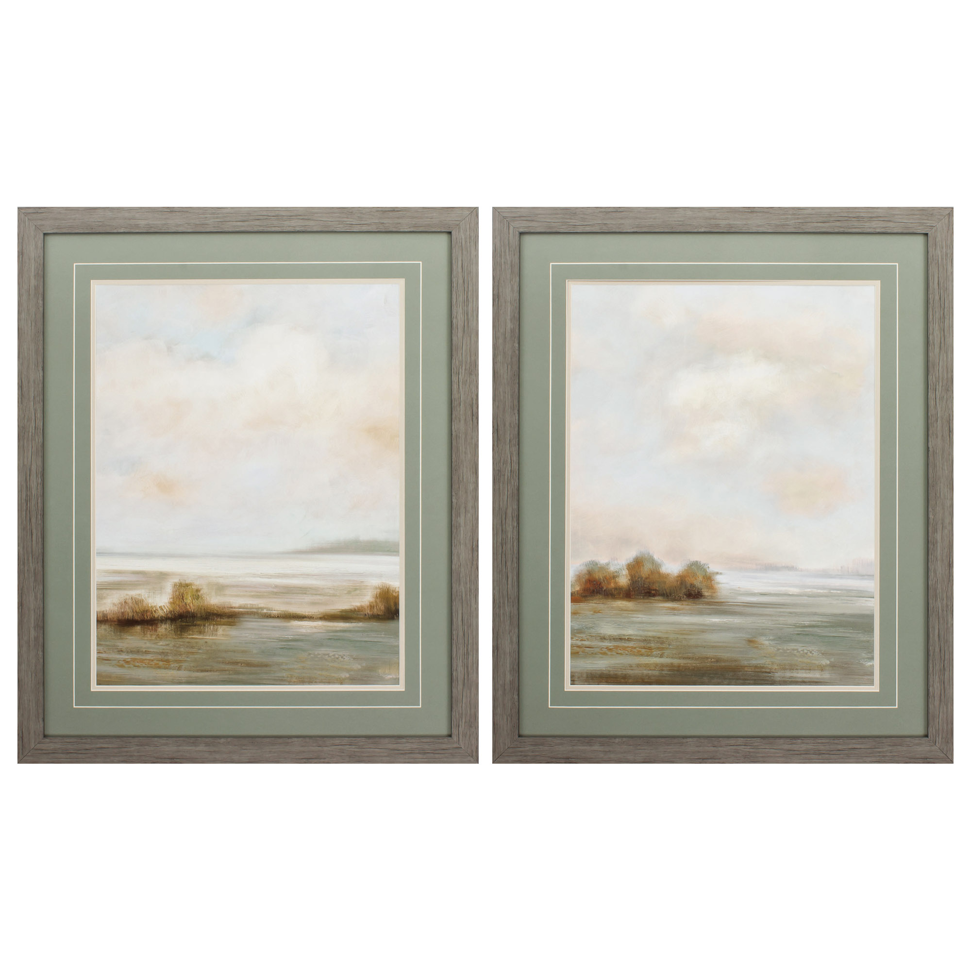 27" X 33" Woodtoned Frame Summer Clouds (Set of 2)