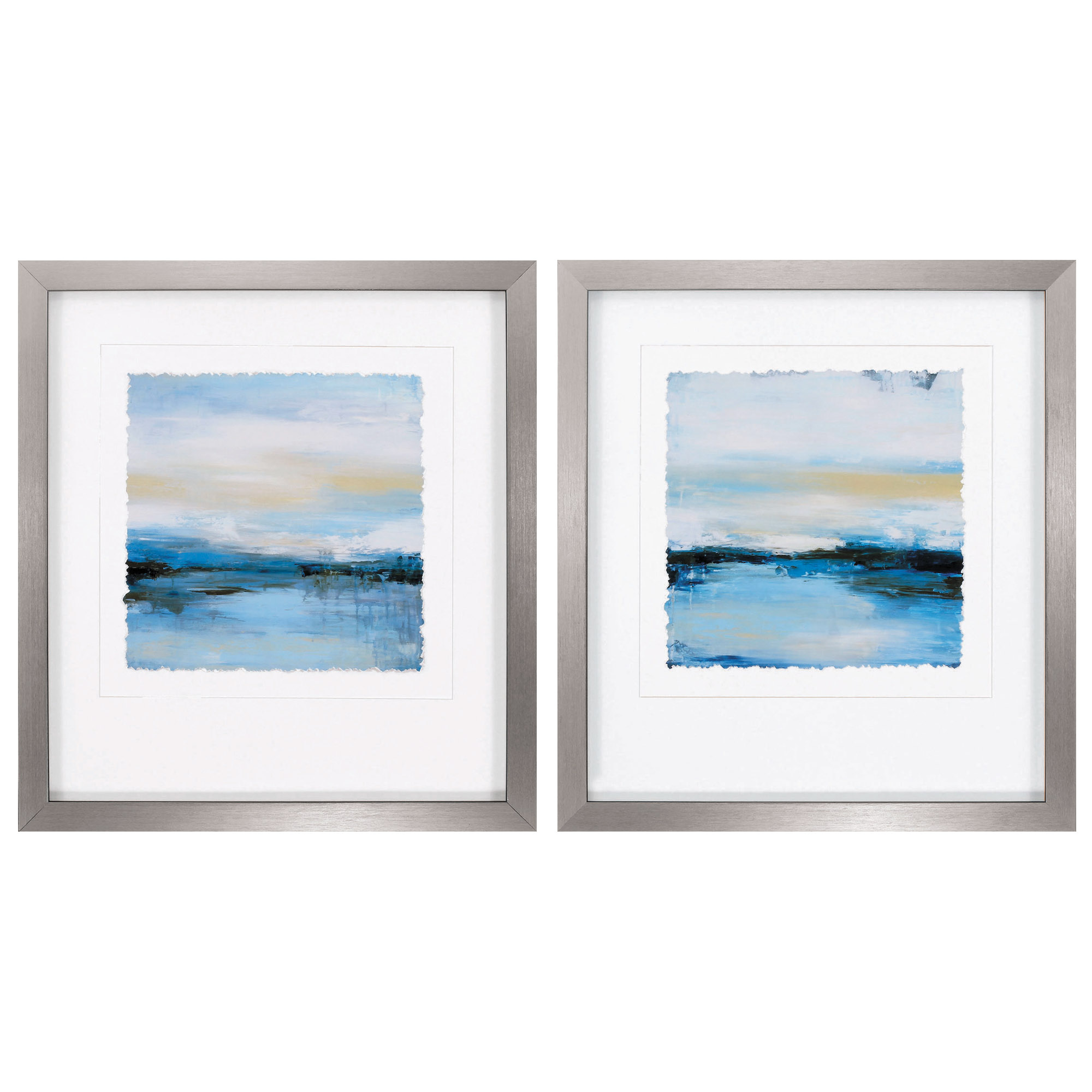29" X 32" Silver Frame Dreaming Blue (Set of 2)