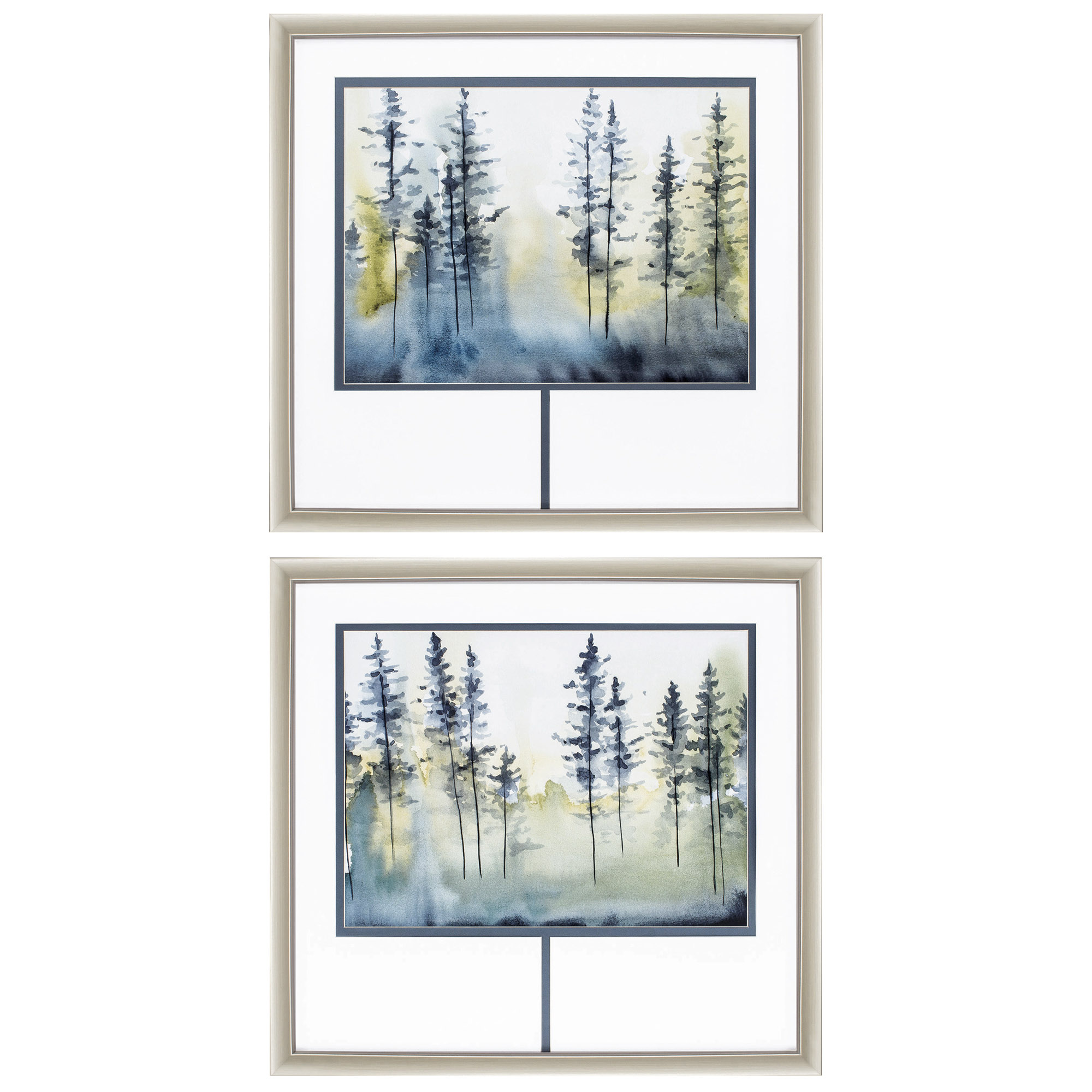 28" X 30" Champagne Gold Color Frame Shadow Forest (Set of 2)