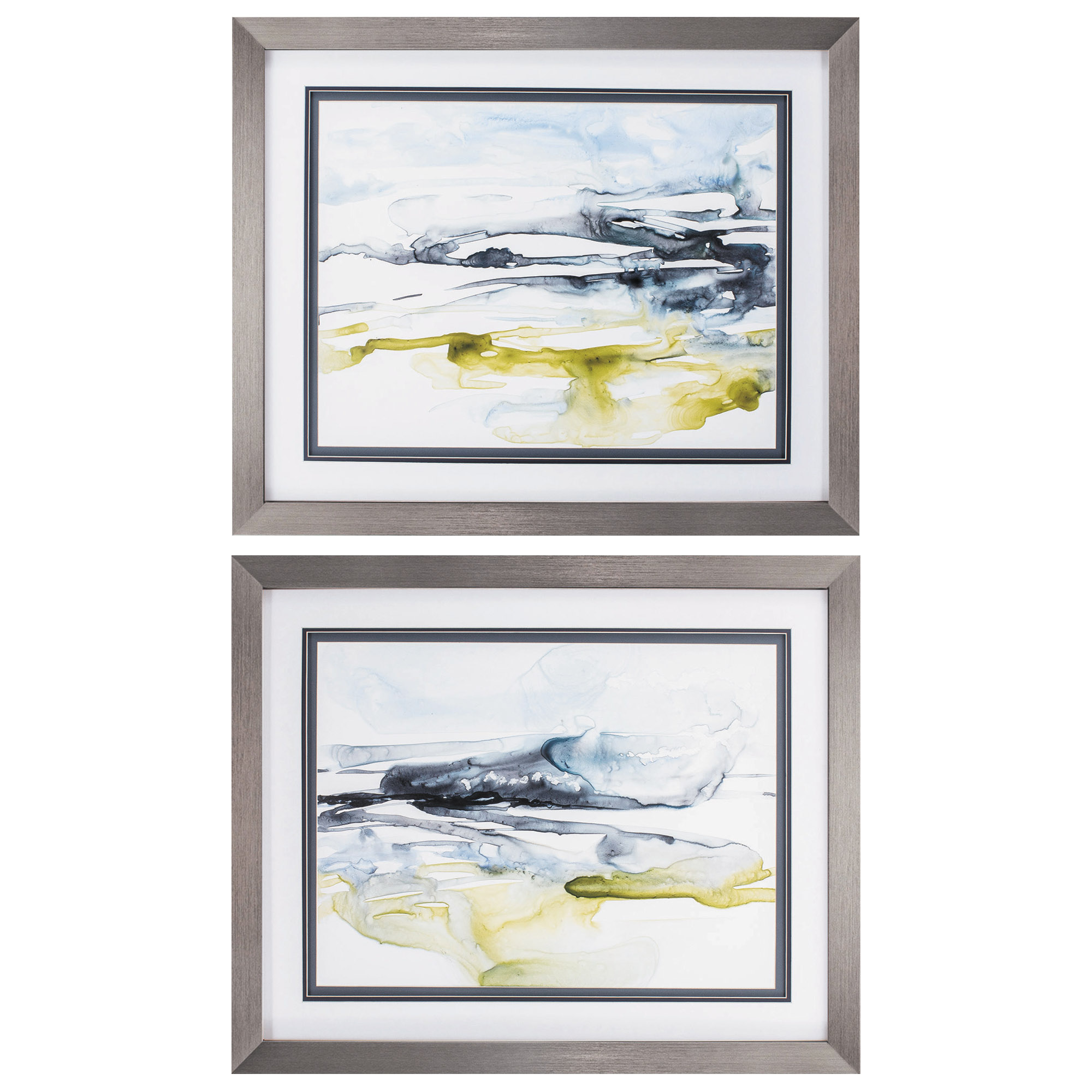 32" X 26" Silver Frame Sweeping Fields (Set of 2)