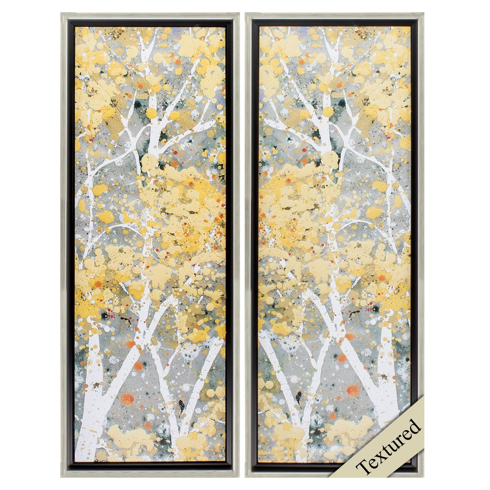 14" X 36" Silver Frame Nature Song (Set of 2)