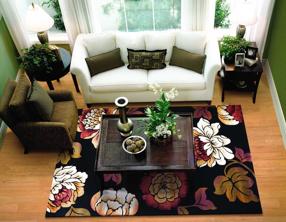 20" X 31" Black Polypropylene Rug