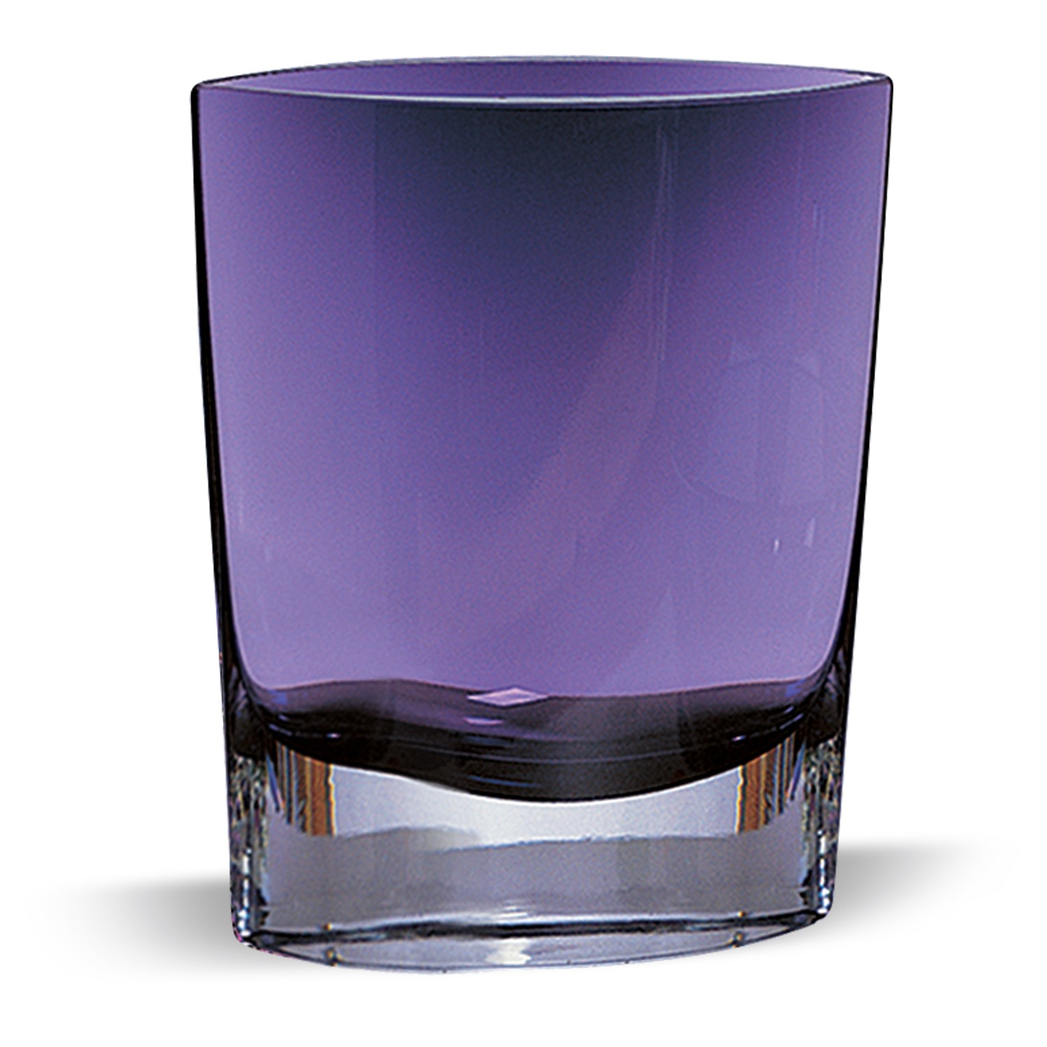8" Mouth Blown Glass European Made Light Violet Pocket Shaped Vase