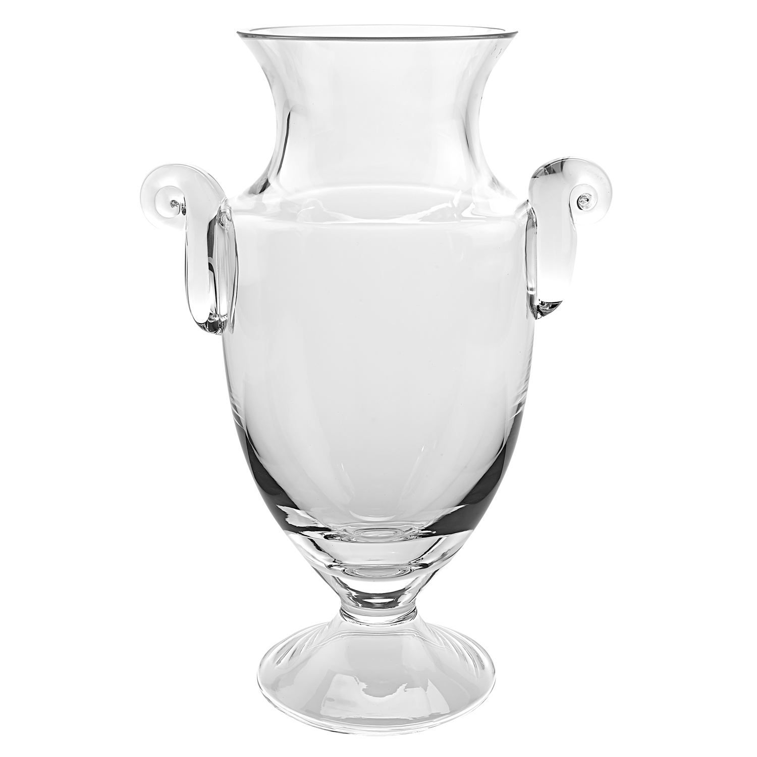 14" Mouth Blown Crystal European Made Trophy Vase