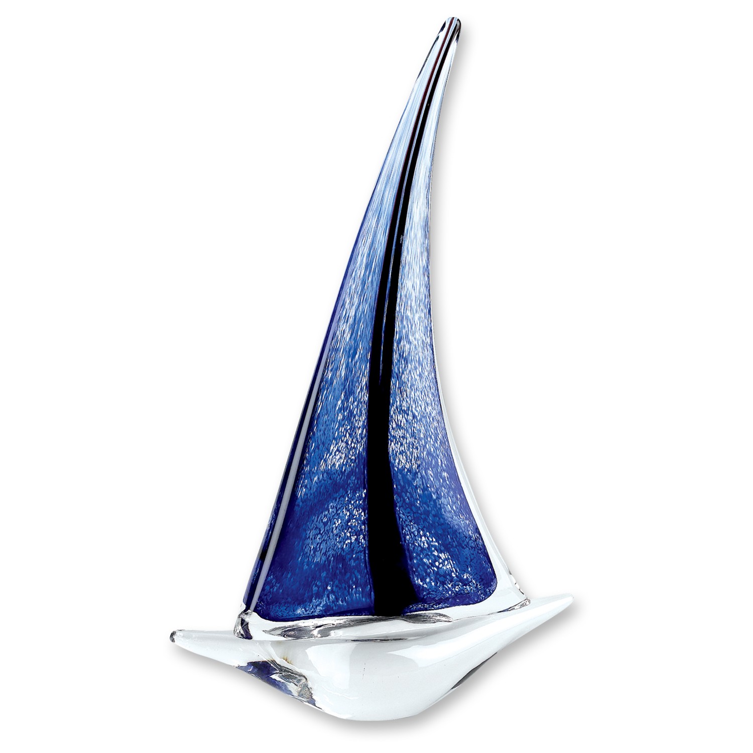 14" Blue Art Glass Sailboat