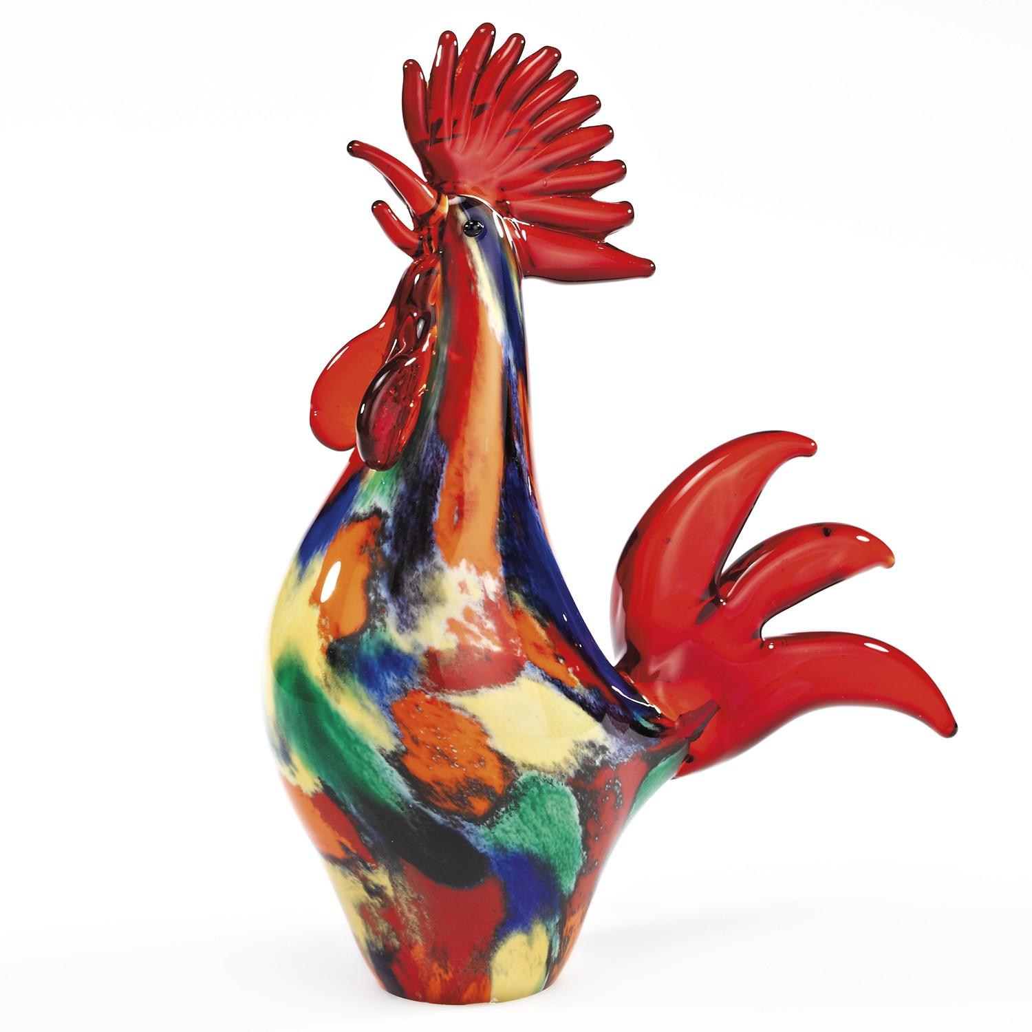 11" MultiColor Artistic Glass Rooster