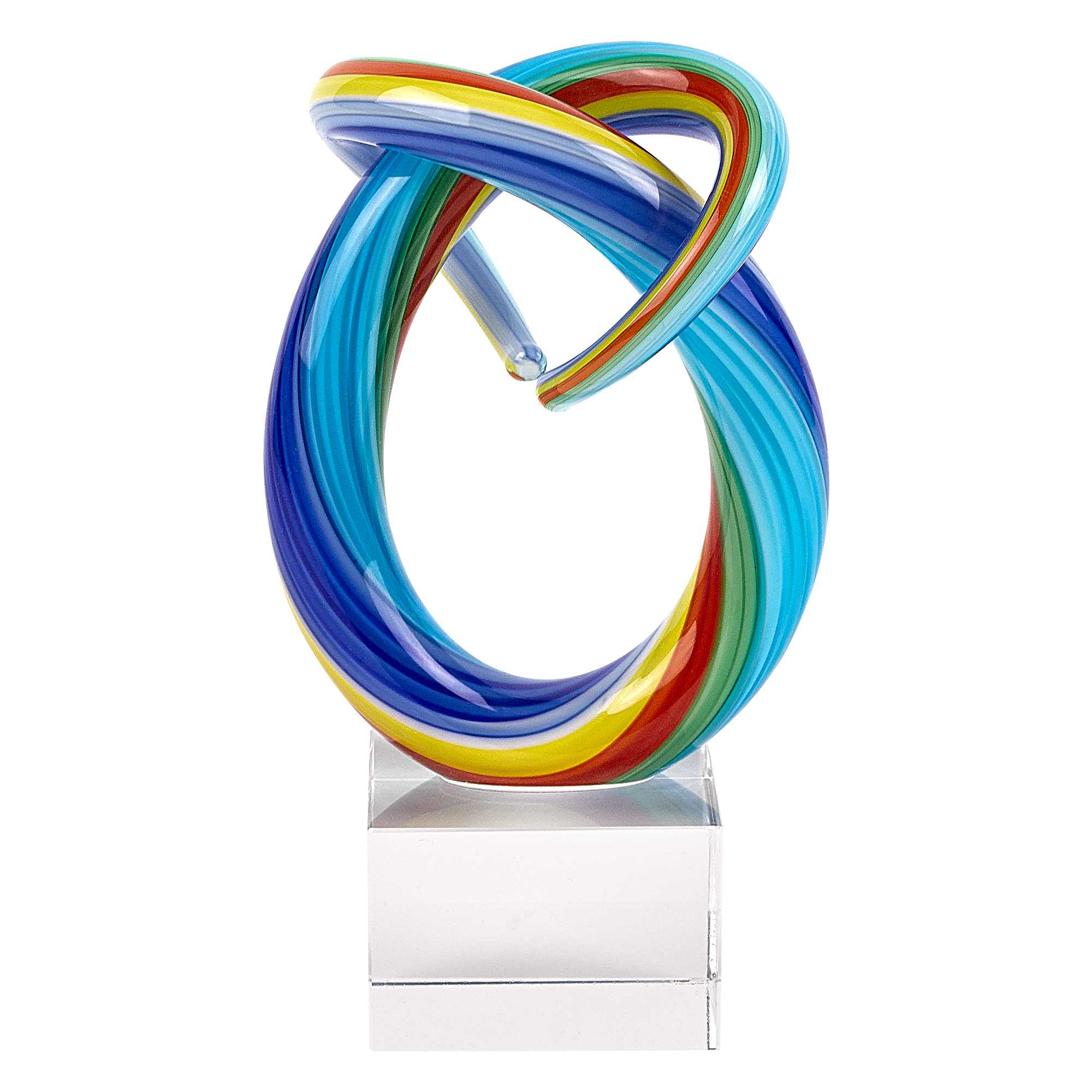 6" MultiColor Art Glass Rainbow Centerpiece