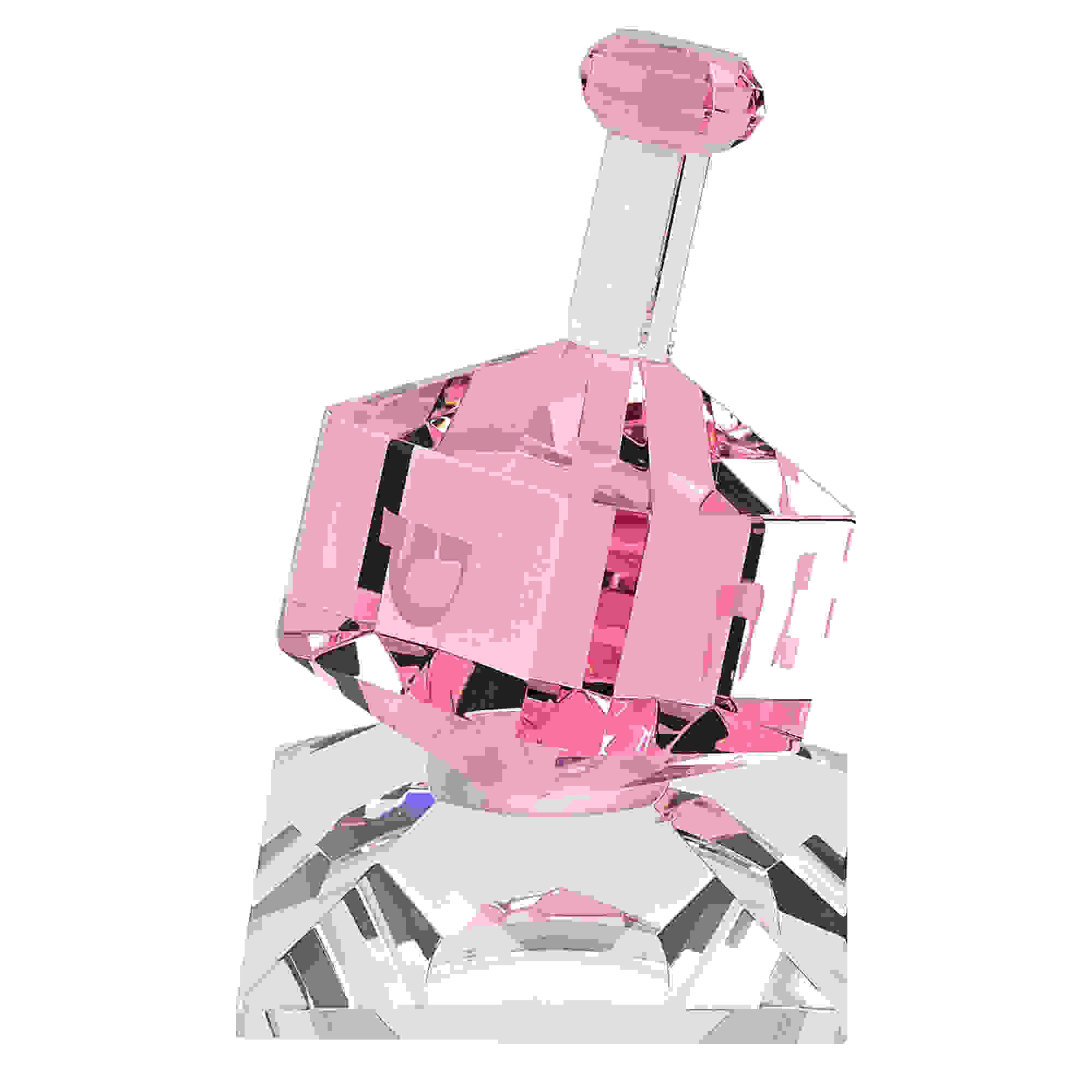 3" Mouth Blown Pink Dreidel On Crystal Stand