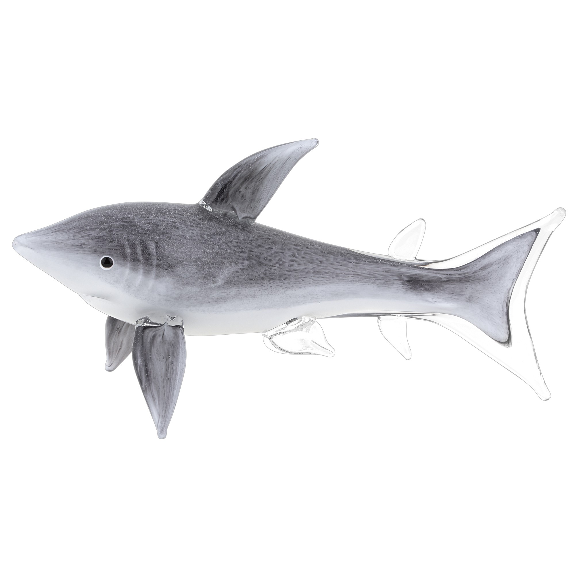 14" Mouth Blown Long Harmless Shark Art Glass