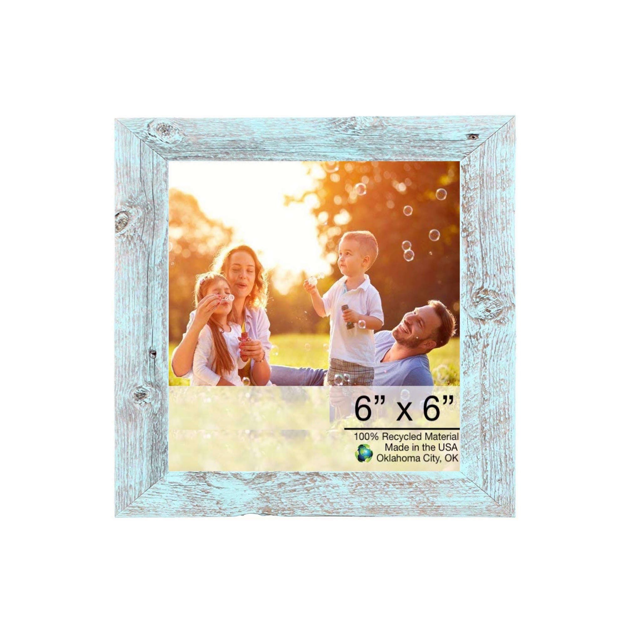 8"x9" Rustic Blue Picture Frame