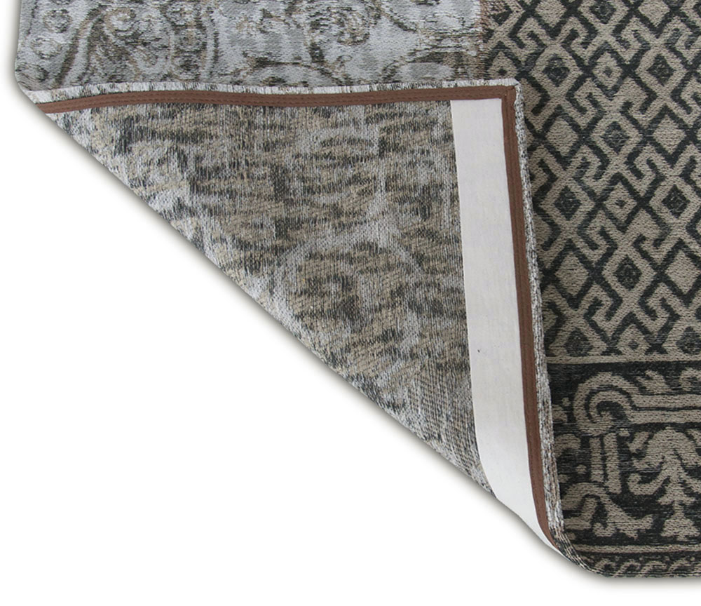 9' x 11' Black White and Grey Patchwork Design Area Rug