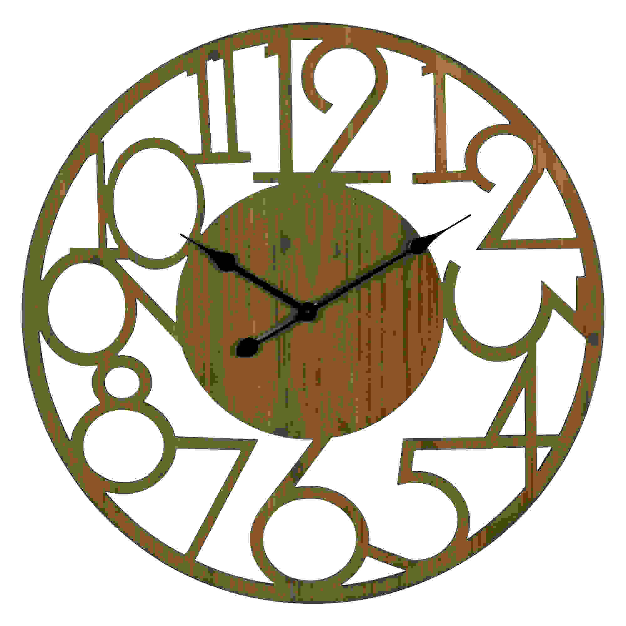 Stratton Home Decor Brady Natural Wood Wall Clock