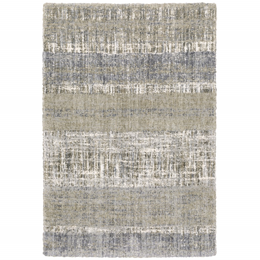 5'x8' Grey and Ivory Abstract Lines Area Rug