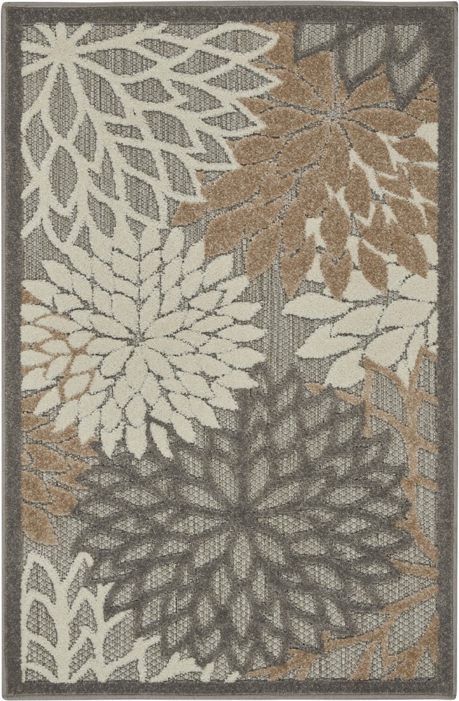 3 x 4 Natural and Gray Indoor Outdoor Area Rug