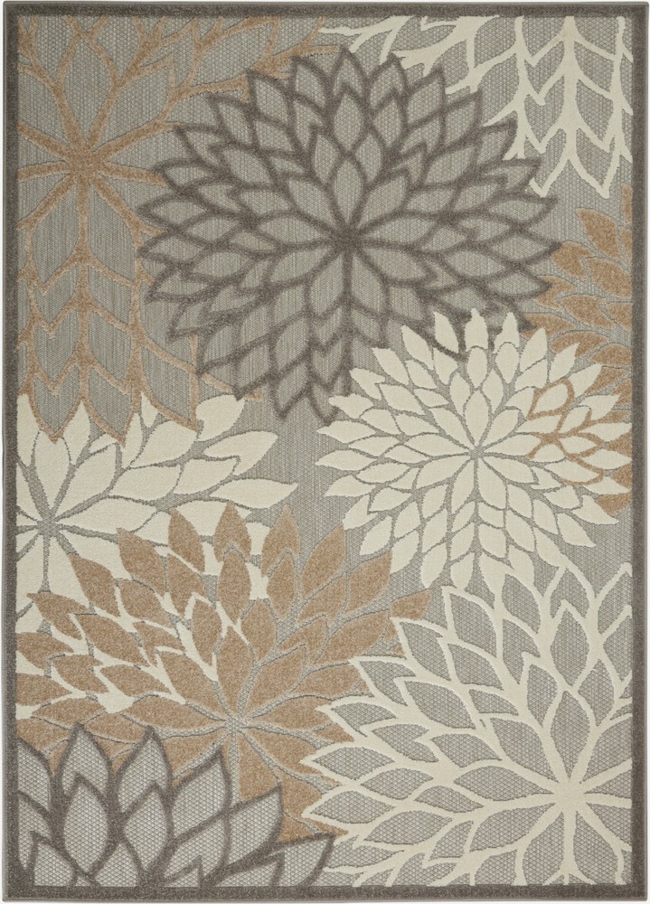 4 x 6 Natural and Gray Indoor Outdoor Area Rug