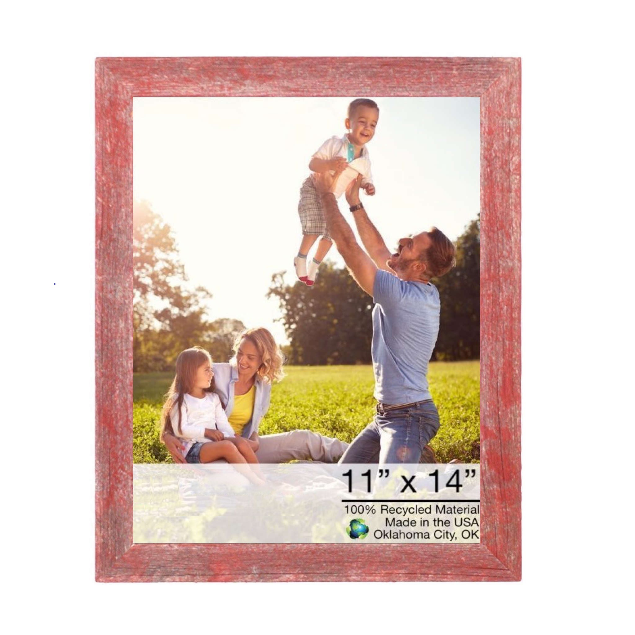 11 x 14 Rustic Farmhouse Red Wood Frame