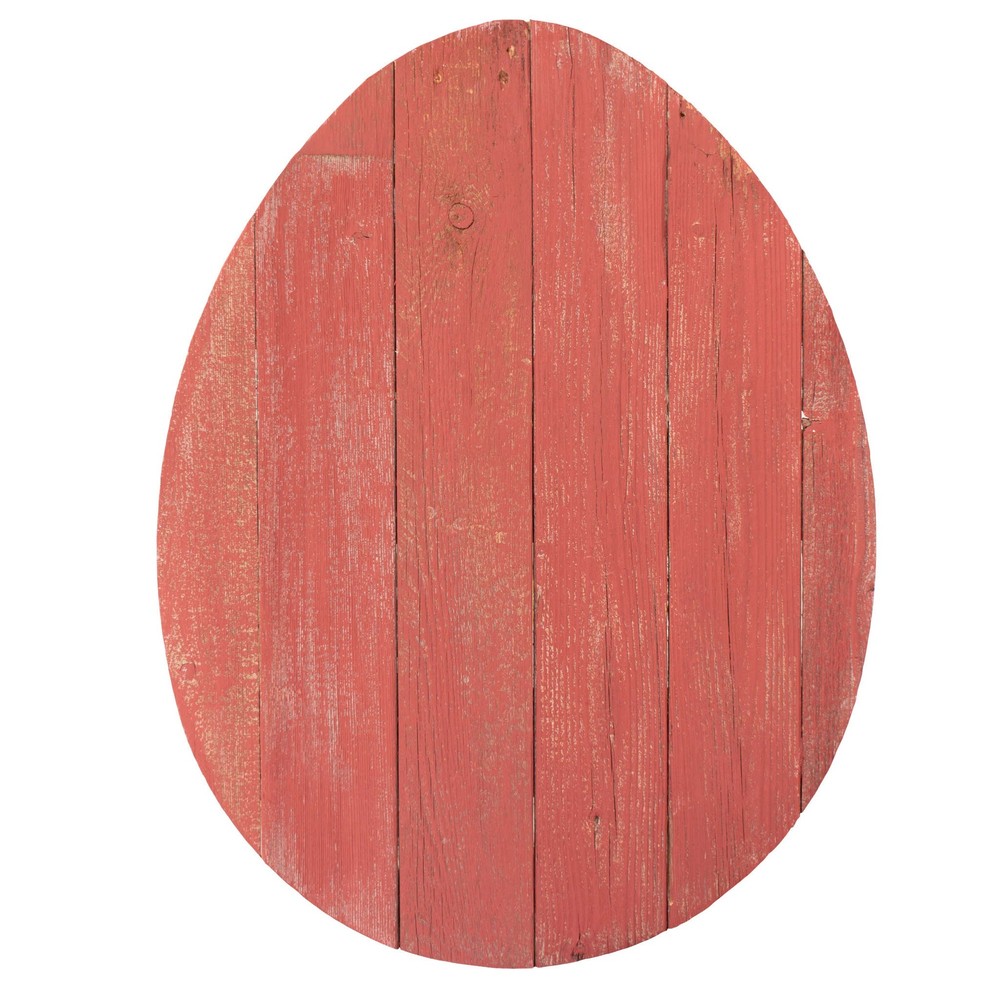 24" Rustic Farmhouse Red Wood Large Egg