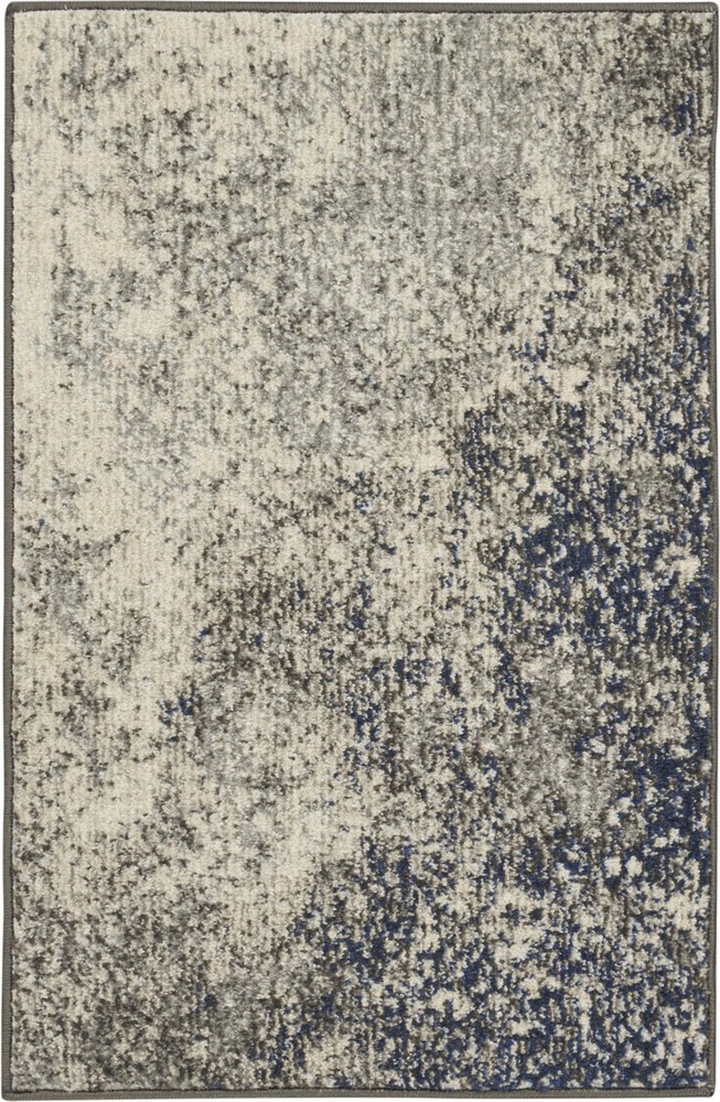 2 x 3 Charcoal and Ivory Abstract Scatter Rug