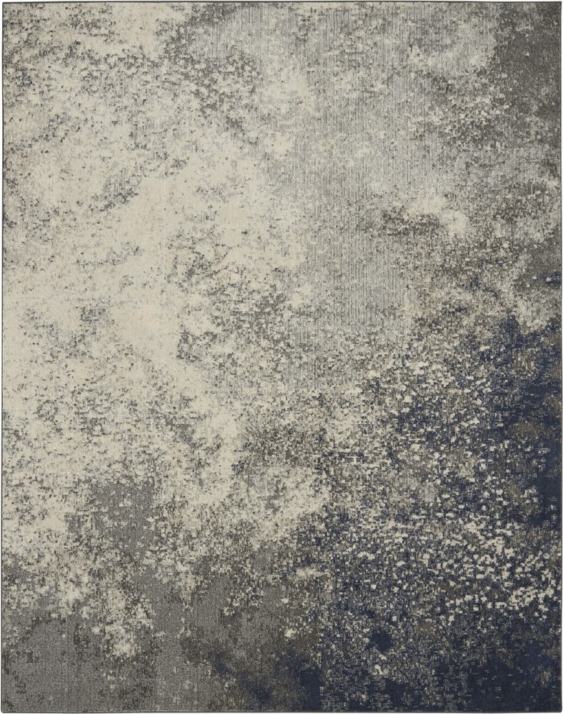 8 x 10 Charcoal and Ivory Abstract Area Rug