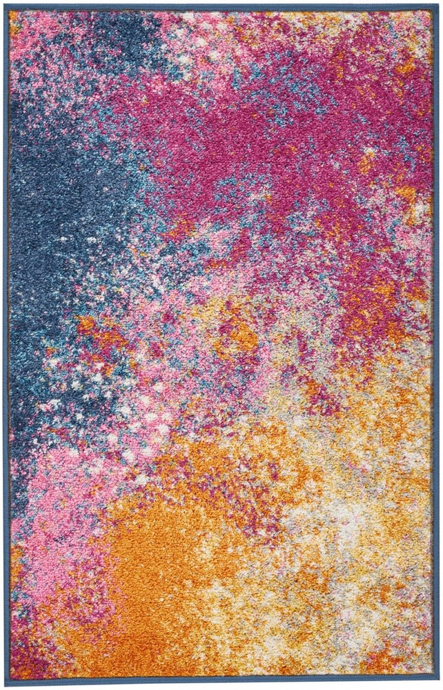 2 x 3 Abstract Brights Sunburst Scatter Rug
