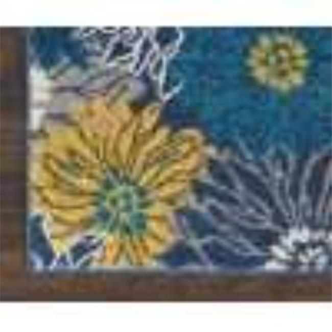 2 x 6 Blue Tropical Flower Runner Rug