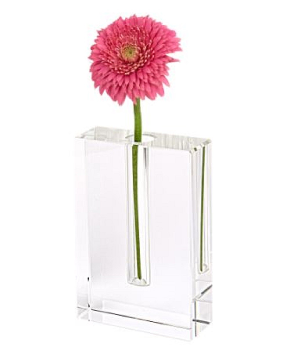 Modern Clear 6" Block Optical Crystal Vase