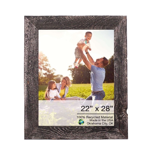 22" x 28" Rustic Farmhouse Rustic Black Wood Frame