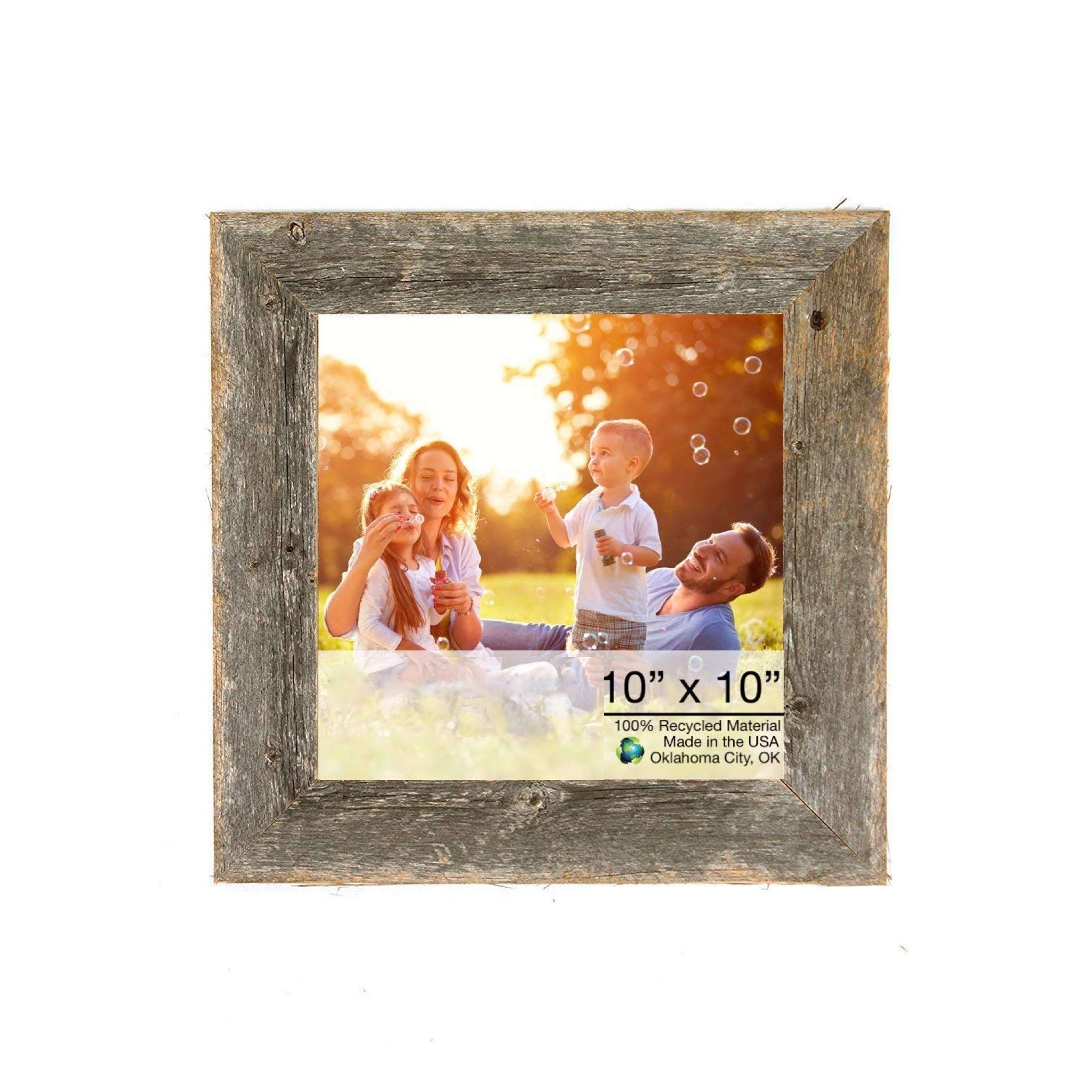 10 x 10 Rustic Farmhouse Gray Wood Frame