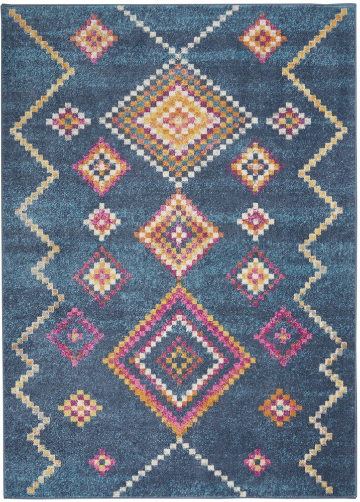 5 x 7 Navy Blue Berber Pattern Area Rug