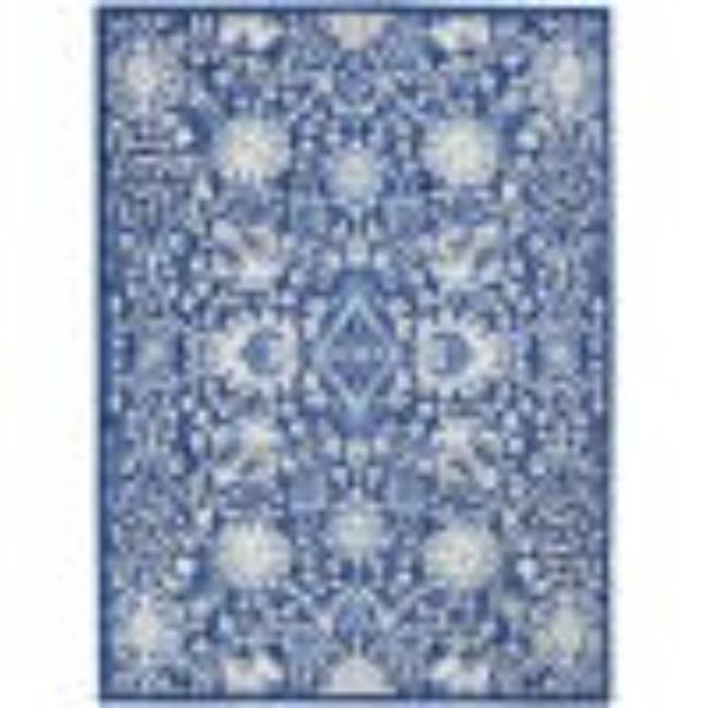 5 x 7 Navy and Ivory Intricate Floral Area Rug
