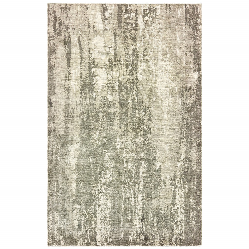 6 x 9 Gray and Ivory Abstract Splash Indoor Area Rug