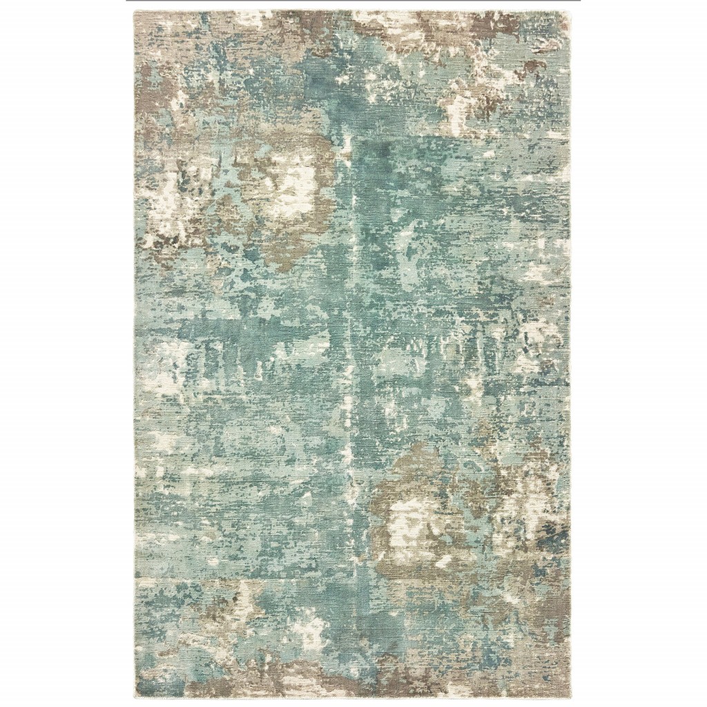 8 x 10 Blue and Gray Abstract Pattern Indoor Area Rug