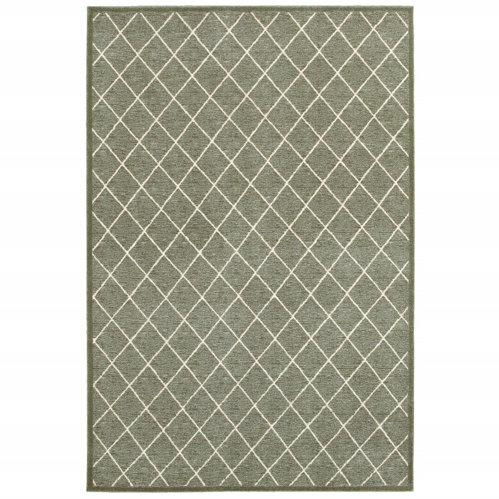 10 x 13 Gray and Ivory Diamond Indoor Area Rug