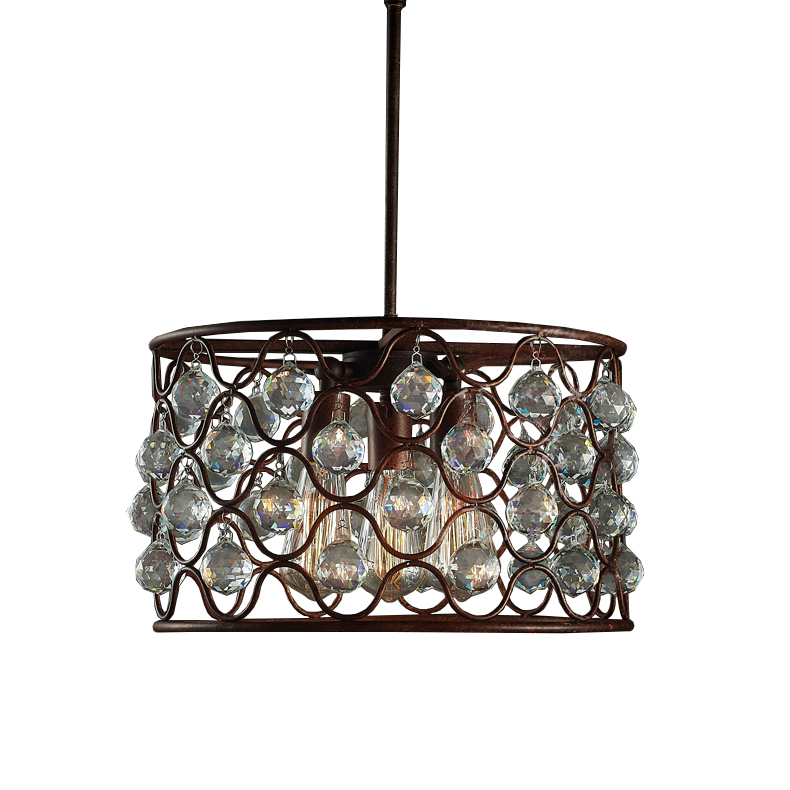 Lalla 3-light Rusty Steel 16-inch Edison Chandelier