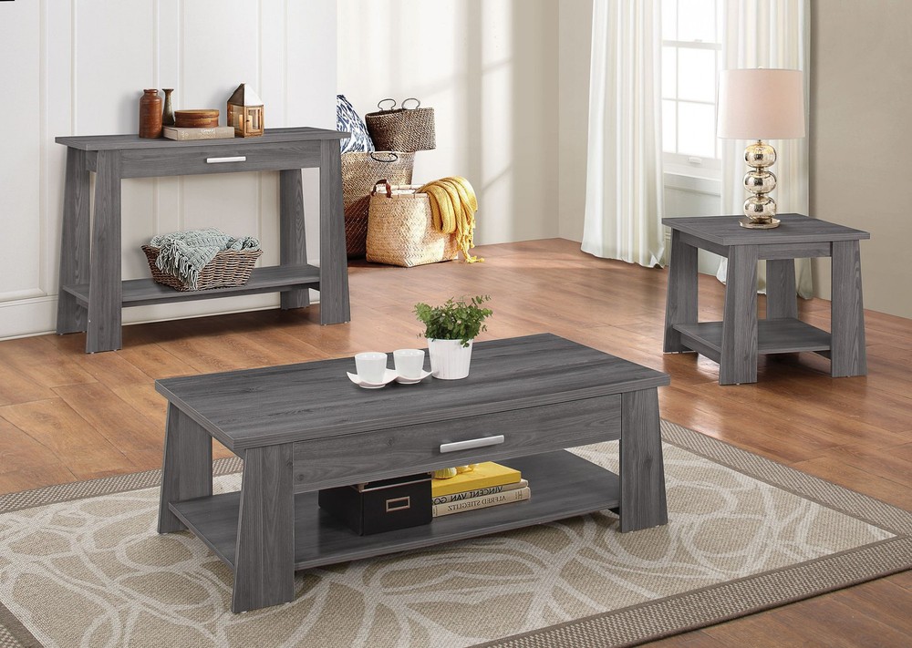 Sofa Table, Dark Gray Oak - Particle Board w/Paper Ve Dark Gray