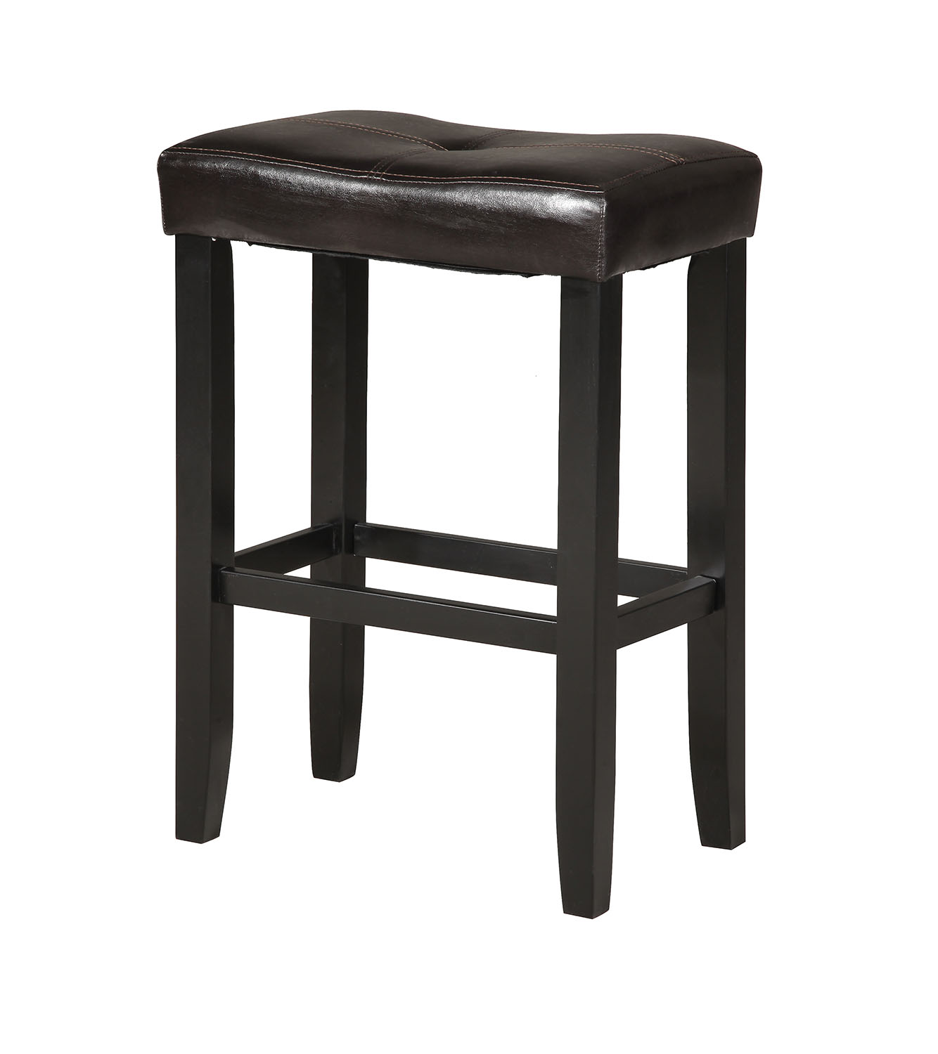 21" X 14" X 30" 2pc Espresso Pu And Black Bar Stool