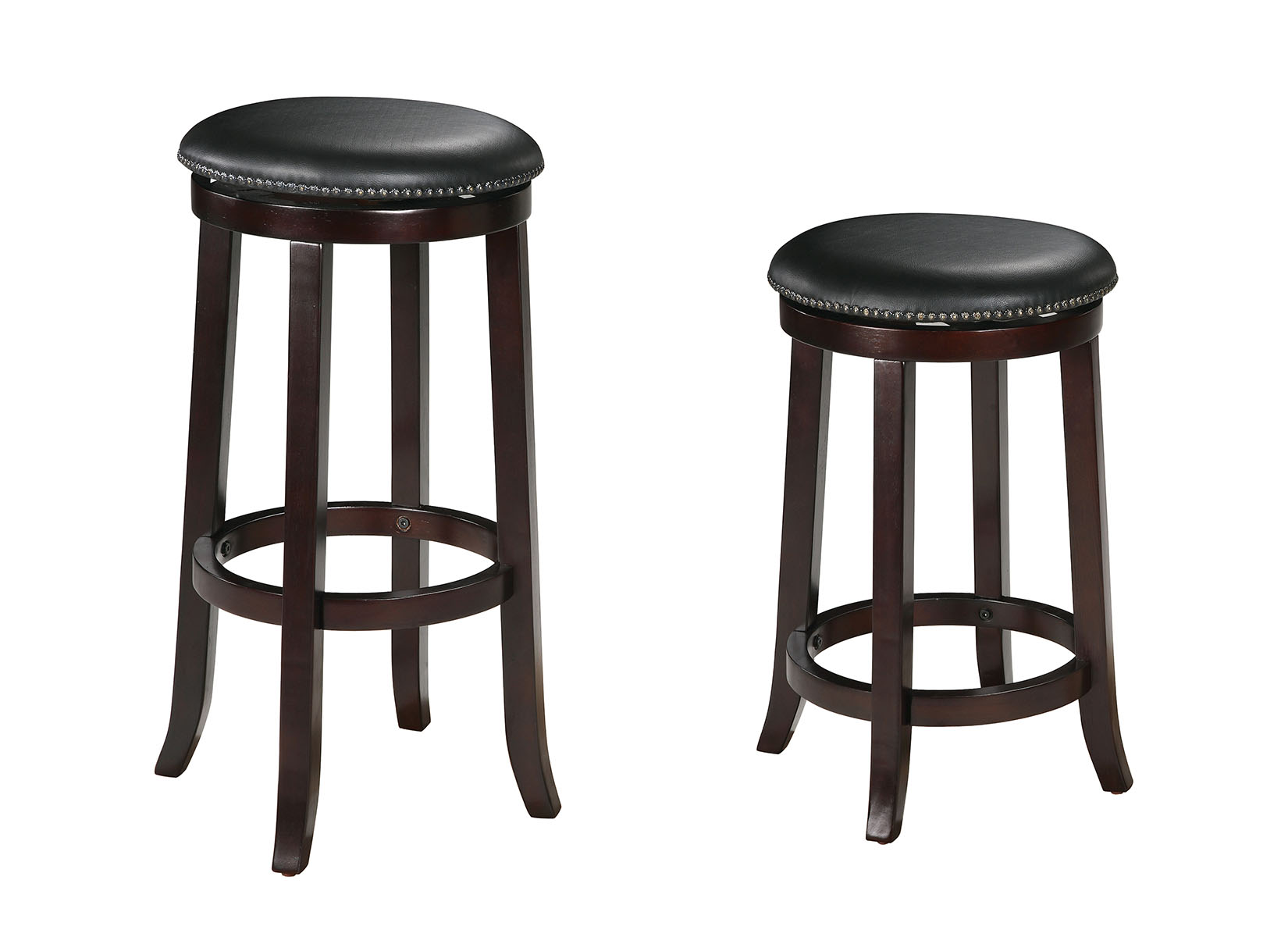 Chelsea Counter Height Stool with Swivel (Set-2), PU & Espresso